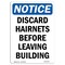 Signmission OSHA, Discard Hairnets Before Leaving Building, 5in X 3.5in, 10PK, 3.5" W, 5" H, Portrait, PK10 OS-NS-D-35-V-11053-10PK - alternate 1